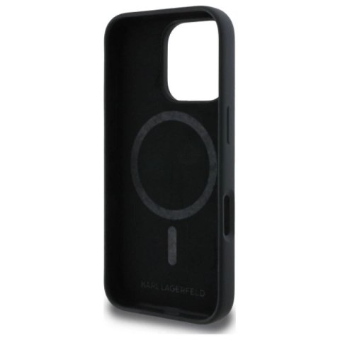 Etui Karl Lagerfeld Silicone nauble Heads Print MagSafe na iPhone 16 Pro - czarne Karl Lagerfeld