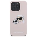 Etui Karl Lagerfeld Silicone nauble Heads Print MagSafe na iPhone 16 Pro - różowe Karl Lagerfeld