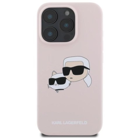 Etui Karl Lagerfeld Silicone nauble Heads Print MagSafe na iPhone 16 Pro - różowe Karl Lagerfeld
