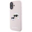 Etui Karl Lagerfeld Silicone nauble Heads Print MagSafe na iPhone 16 - różowe Karl Lagerfeld