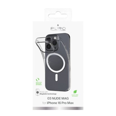 Etui silikonowe Puro 03 Mag MagSafe do iPhone 16 Pro Max - przeroczyste Puro