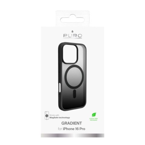 Etui silikonowe Puro Gradient MagSafe do iPhone 16 Pro - czarne Puro