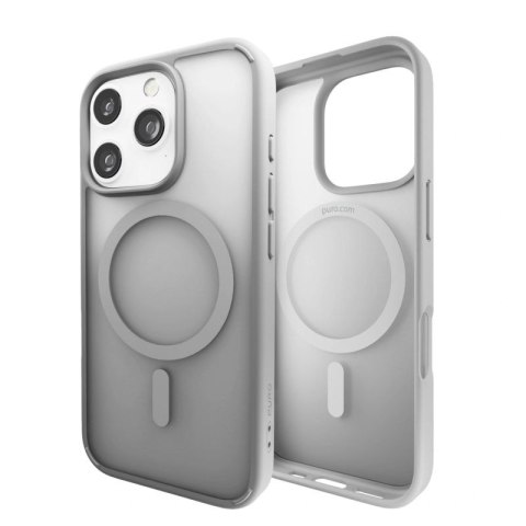 Etui silikonowe Puro Gradient MagSafe do iPhone 16 Pro - srebrne Puro