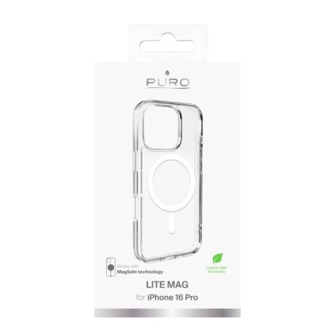 Etui silikonowe Puro Lite Mag MagSafe do iPhone 16 Pro - przezroczyste Puro