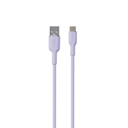 Kabel Puro Soft USB-A - USB-C 1,5m - fioletowy Puro Elektrik