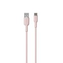 Kabel Puro Soft USB-A - USB-C 1,5m - różowy Puro Elektrik