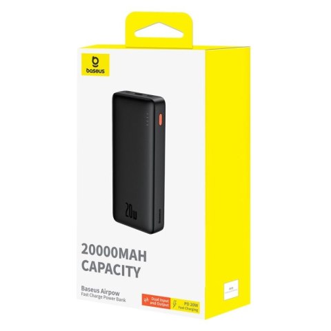 Powerbank Baseus Airpow 20W 20000mAh z kablem Baseus Simple Series USB-A - USB-C 50cm - czarny Baseus