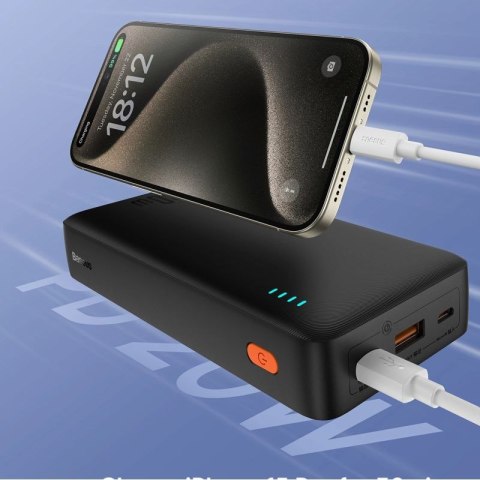 Powerbank Baseus Airpow 20W 20000mAh z kablem Baseus Simple Series USB-A - USB-C 50cm - czarny Baseus