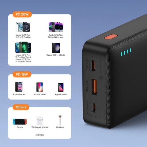 Powerbank Baseus Airpow 20W 20000mAh z kablem Baseus Simple Series USB-A - USB-C 50cm - czarny Baseus