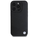 Etui BMW Signature Leather Crossing Lines Pattern na iPhone 16 Pro - czarne BMW