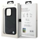 Etui BMW Signature Leather Crossing Lines Pattern na iPhone 16 Pro - czarne BMW