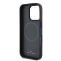 Etui BMW Signature Leather Half Textured & Circle MagSafe na iPhone 16 Pro - czarne BMW
