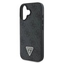 Etui Guess Leather Metal Logo Strass Crossbody na iPhone 16 - czarne Guess