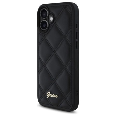 Etui Guess Quilted Metal Logo na iPhone 16 Plus - czarne Guess