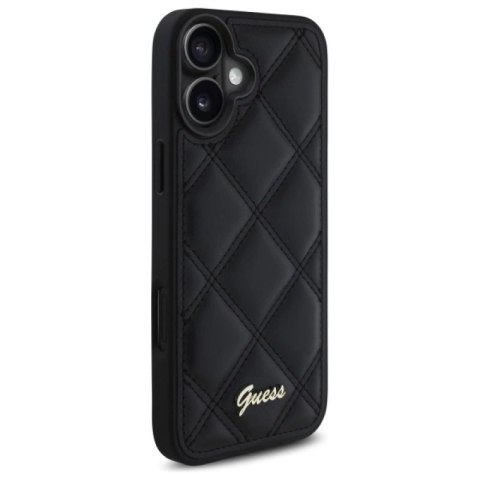 Etui Guess Quilted Metal Logo na iPhone 16 Plus - czarne Guess