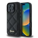 Etui Guess Quilted Metal Logo na iPhone 16 Pro - czarne Guess