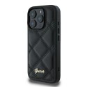 Etui Guess Quilted Metal Logo na iPhone 16 Pro - czarne Guess