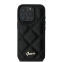 Etui Guess Quilted Metal Logo na iPhone 16 Pro - czarne Guess
