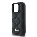 Etui Guess Quilted Metal Logo na iPhone 16 Pro - czarne Guess