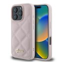 Etui Guess Quilted Metal Logo na iPhone 16 Pro - różowe Guess