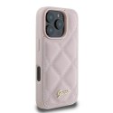 Etui Guess Quilted Metal Logo na iPhone 16 Pro - różowe Guess