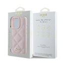 Etui Guess Quilted Metal Logo na iPhone 16 Pro - różowe Guess
