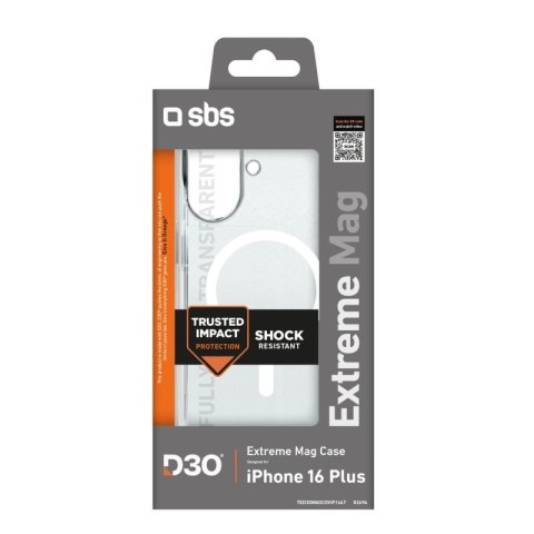 Etui SBS Extreme Mag D3O MagSafe do iPhone 16 Plus - przezroczyste SBS
