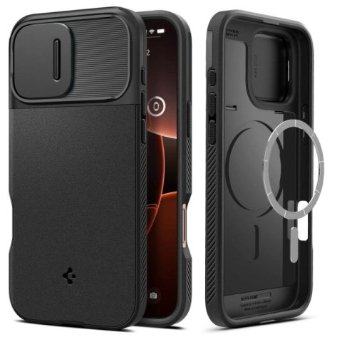 Etui Spigen Optik Armor Mag z MagSafe na iPhone 16 Pro Max - czarne Spigen