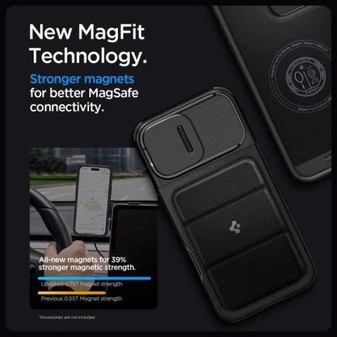 Etui Spigen Optik Armor Mag z MagSafe na iPhone 16 Pro Max - czarne Spigen
