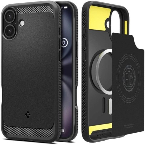 Etui Spigen Rugged Armor MagSafe do iPhone 16 - czarne Spigen