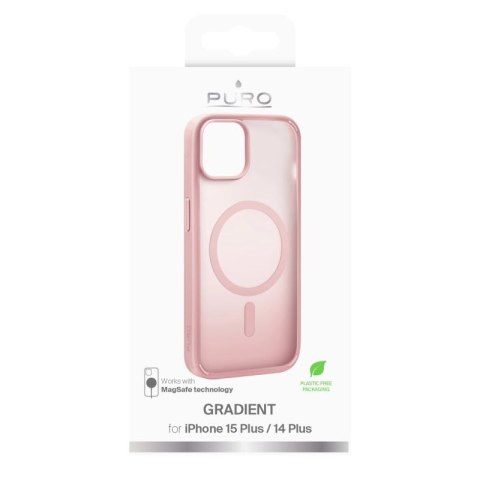 Etui silikonowe Puro Gradient MagSafe do iPhone 15 Plus - różowe Puro