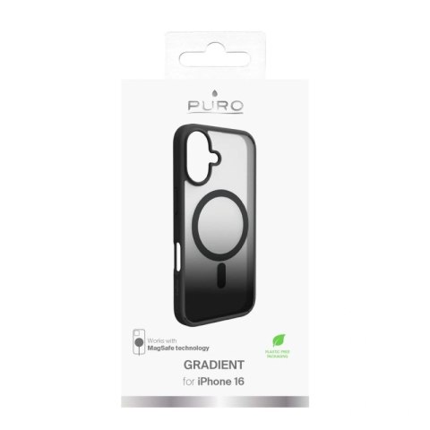 Etui silikonowe Puro Gradient MagSafe do iPhone 16 - czarne Puro