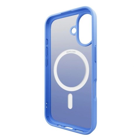 Etui silikonowe Puro Gradient MagSafe do iPhone 16 - niebieskie Puro