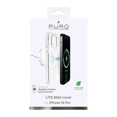 Etui silikonowe Puro Lite Mag MagSafe do iPhone 14 Pro - przezroczyste Puro