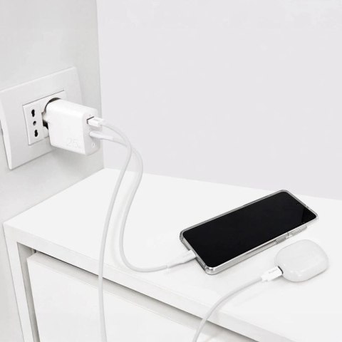 Ładowarka sieciowa Puro 25W Power Delivery USB-A USB-C - biała Puro Elektrik