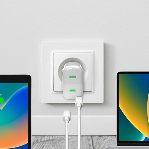 Ładowarka sieciowa Puro MiniPro 35W GaN 2xUSB-C - biała Puro Elektrik