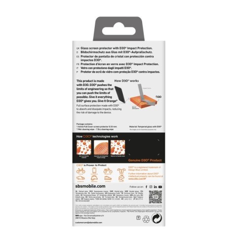 Szkło hartowane SBS Tempered Glass D3O z ramką do iPhone 16 Pro SBS