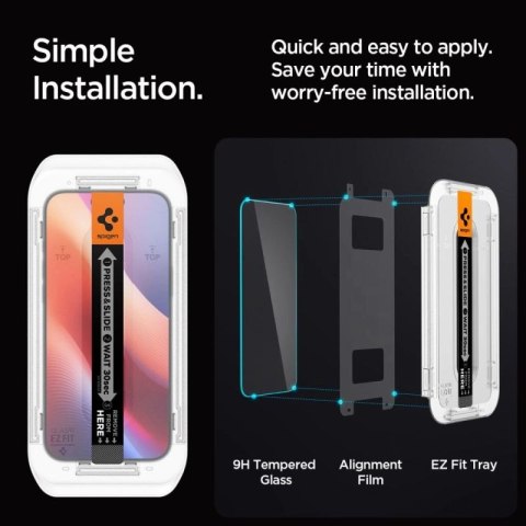 Szkło hartowane Spigen Glas.tR EZ Fit na iPhone 16 Pro / 17 / 17 Pro - 2 szt. Spigen
