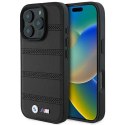 Etui BMW M Perforated And Stitched Line MagSafe na iPhone 16 Pro - czarne BMW