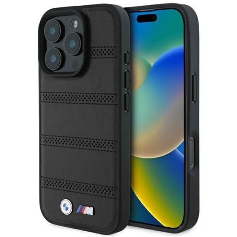 Etui BMW M Perforated And Stitched Line MagSafe na iPhone 16 Pro - czarne BMW