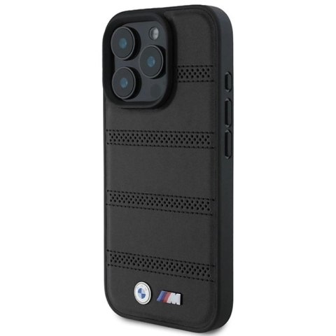 Etui BMW M Perforated And Stitched Line MagSafe na iPhone 16 Pro - czarne BMW