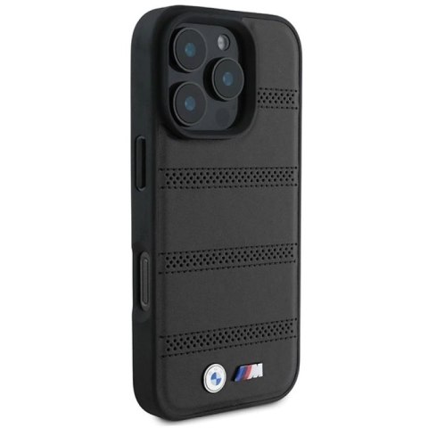 Etui BMW M Perforated And Stitched Line MagSafe na iPhone 16 Pro - czarne BMW