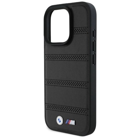 Etui BMW M Perforated And Stitched Line MagSafe na iPhone 16 Pro - czarne BMW