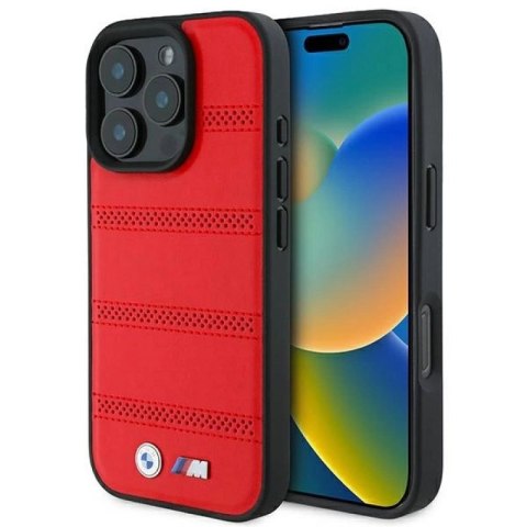 Etui BMW M Perforated And Stitched Line MagSafe na iPhone 16 Pro - czerwone BMW