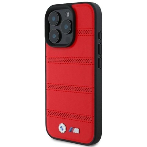Etui BMW M Perforated And Stitched Line MagSafe na iPhone 16 Pro - czerwone BMW