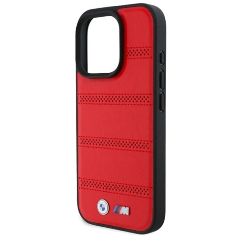 Etui BMW M Perforated And Stitched Line MagSafe na iPhone 16 Pro - czerwone BMW