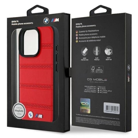 Etui BMW M Perforated And Stitched Line MagSafe na iPhone 16 Pro - czerwone BMW