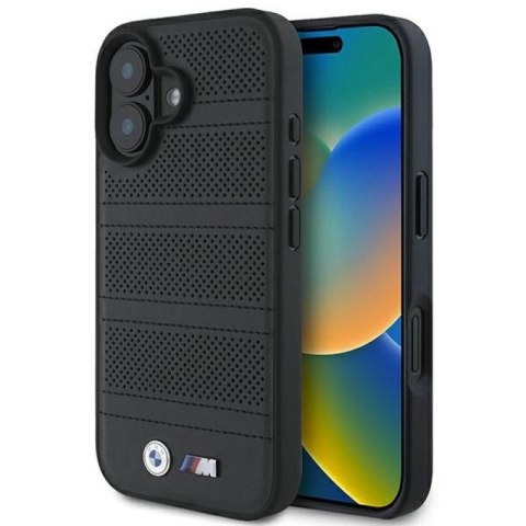 Etui BMW M Perforated And Stitched Line MagSafe na iPhone 16 - czarne BMW