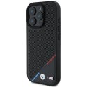 Etui BMW M Perforated Tricolor Line MagSafe na iPhone 16 Pro - czarne BMW