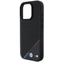 Etui BMW M Perforated Tricolor Line MagSafe na iPhone 16 Pro - czarne BMW